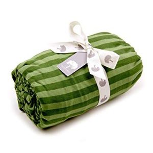 Kate Quinn Organics Clover Green Stripe Crib Sheet